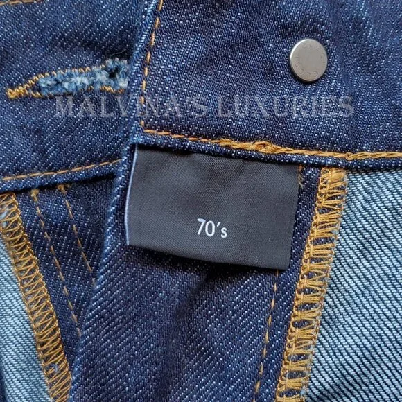 GUCCI JEANS FLARED DENIM PANTS w INTERLOCKING G LOGO CHAIN HARDWARE sz 42 / US 6 - Picture 9 of 14